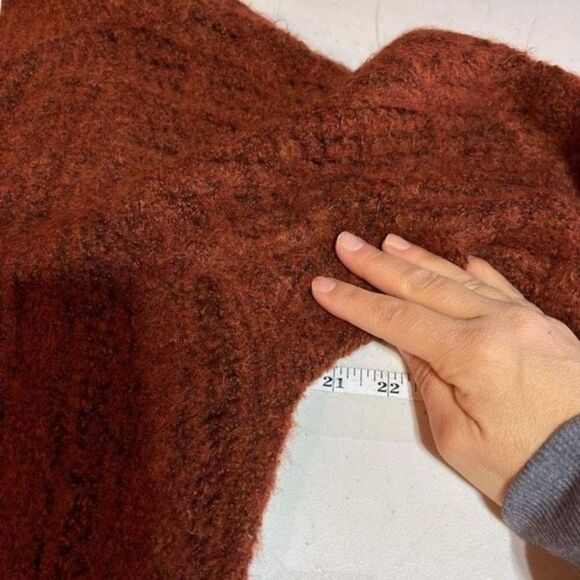 John+Jenn Women's Knit Crew Neck Long Sleeve Pullover Sweater Burst Orange Small - Picture 4 of 11